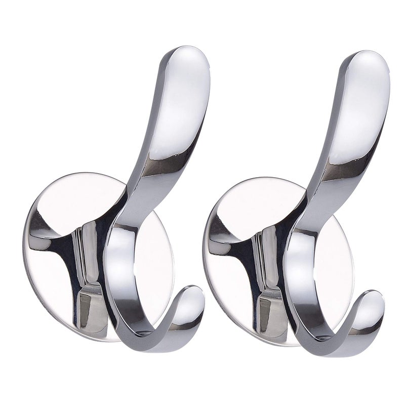 GERUIKE Adhesive Coat Hooks Stainless Steel Self Adhesive Robe Towel Bathroom Kitchen Wall Hook No Screws Damage Free - Image 1